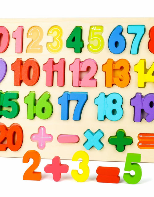 Load image into Gallery viewer, LovesTown Montessori Wooden Number &amp; Shape Puzzles Kids Educational Toy
