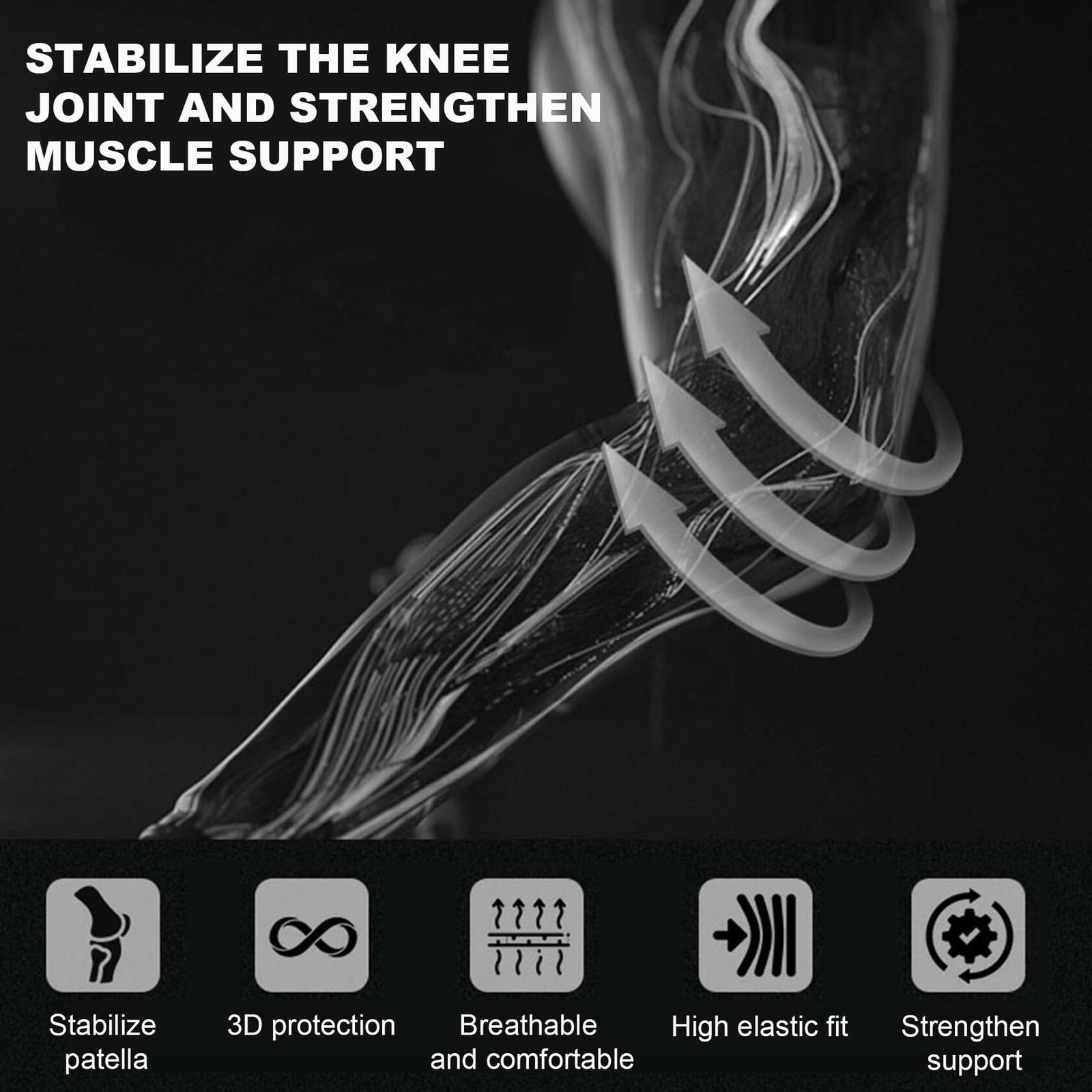 POWER GUIDANCE Fitness Knee Wraps 5mm Thickness 2 Pack Size M