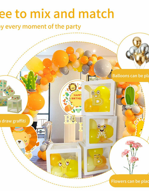 Load image into Gallery viewer, Onteftshop Baby Boxes Letters Party Decorations Transparent Gold 4pcs
