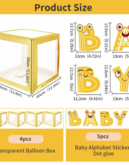 Load image into Gallery viewer, Onteftshop Baby Boxes Letters Party Decorations Transparent Gold 4pcs
