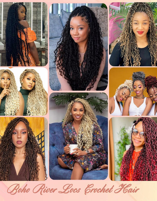 Load image into Gallery viewer, Goddess Locs Crochet Hair 12 Inch 8 Packs River Faux Locs 27/613# Size 12in
