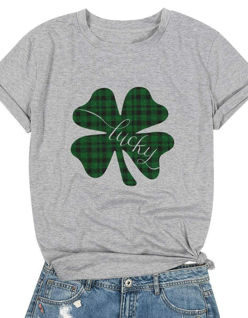 Load image into Gallery viewer, St Pattys Day Shirt Women Lucky Clover Funny St Patrick's Tee Size M
