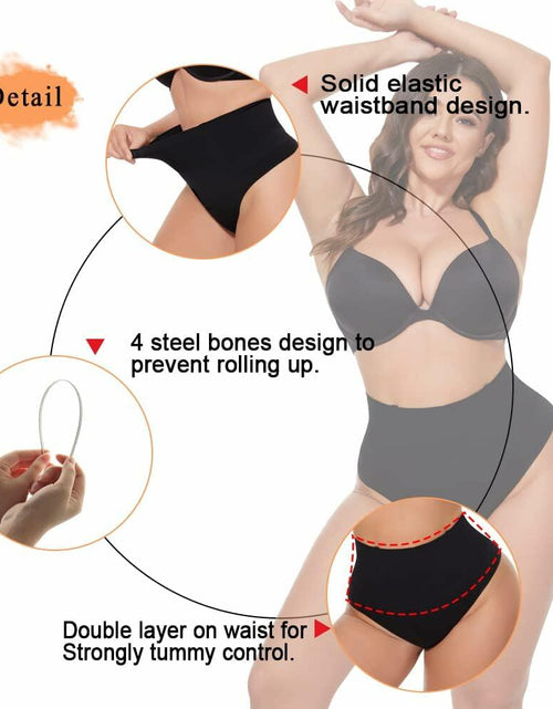 Load image into Gallery viewer, Tummy Control Seamless Thong Shapewear Mid Waist Butt Lifter Black Size XL
