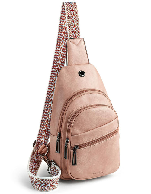 Load image into Gallery viewer, Shrrie Small Sling Fanny Pack Crossbody Chest Bag Travel Black
