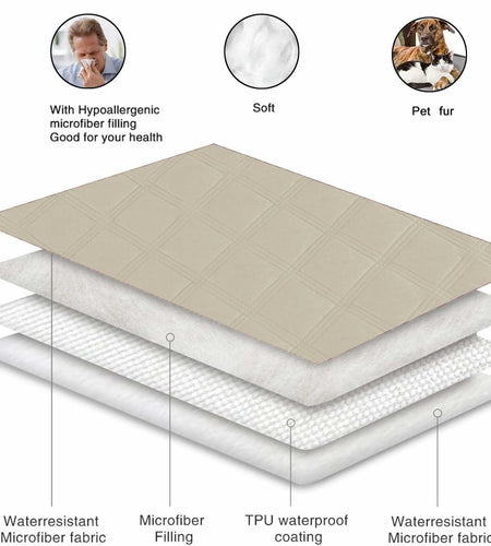 Waterproof Reversible Dog Blanket Leakproof 30x70 Brown Khaki Size 30x70
