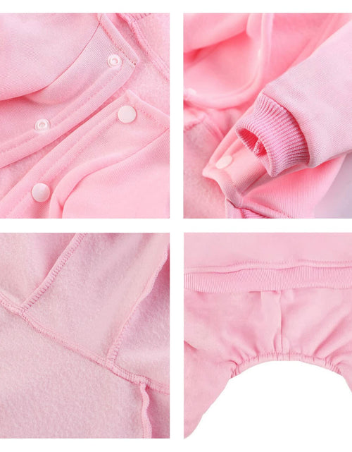 Load image into Gallery viewer, LifeWheel Pet Hoodie Fleece Jumpsuit Winter Warm Cotton Black + Pink Size S M L
