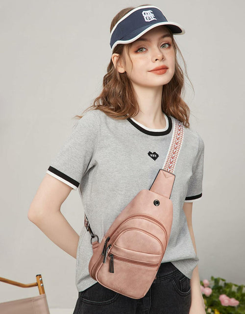 Load image into Gallery viewer, Shrrie Small Sling Fanny Pack Crossbody Chest Bag Travel Black
