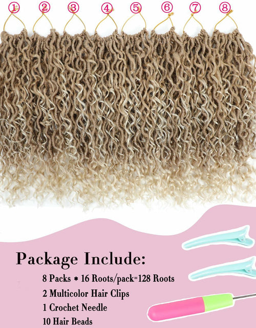 Load image into Gallery viewer, Goddess Locs Crochet Hair 12 Inch 8 Packs River Faux Locs 27/613# Size 12in
