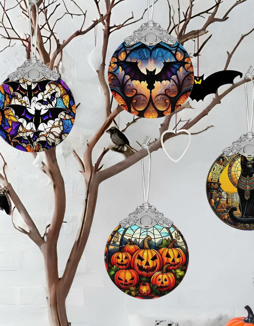 Load image into Gallery viewer, Pumpkin Family Stained Glass Christmas Ornament Holiday Decoration

