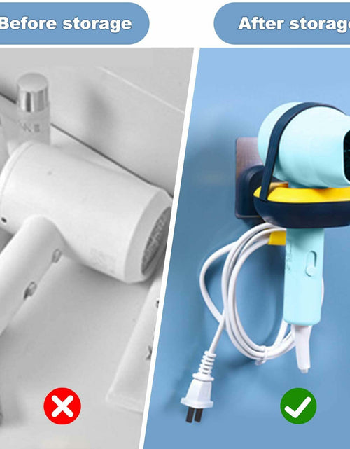 Load image into Gallery viewer, RAUWIZX Wall Mounted Hair Dryer Rack Adjustable 360° Rotating Holder
