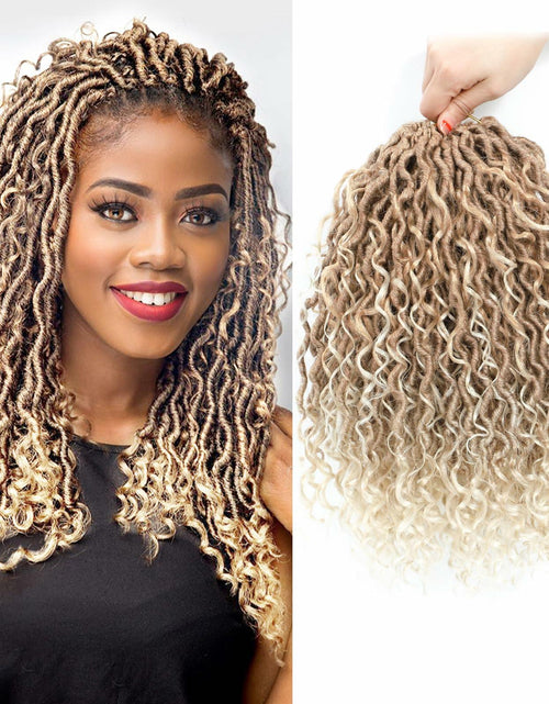 Load image into Gallery viewer, Goddess Locs Crochet Hair 12 Inch 8 Packs River Faux Locs 27/613# Size 12in

