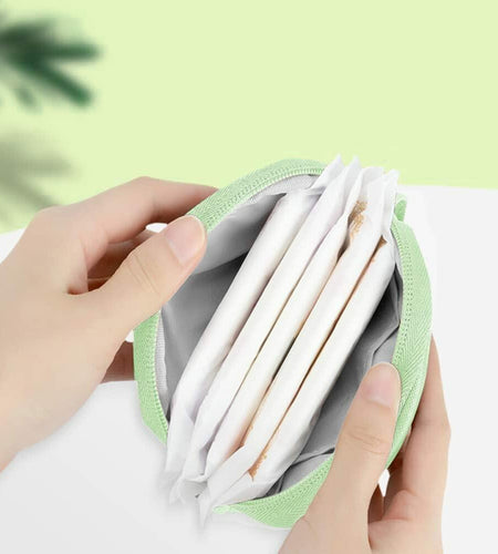 iMotion Menstrual Cup & Sanitary Napkin Storage Bag Green Portable Pouch