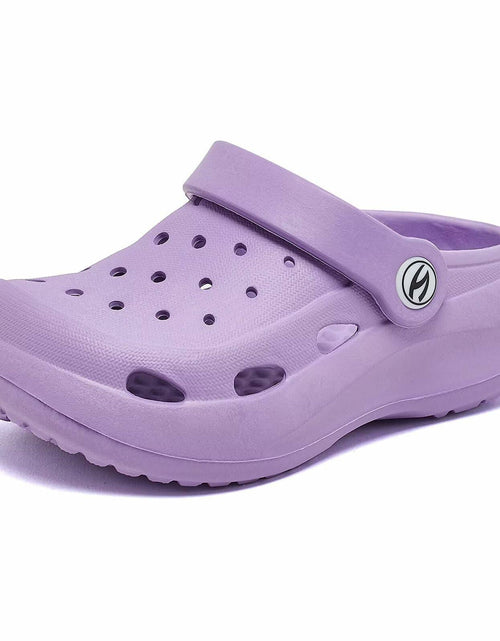Load image into Gallery viewer, WOUEOI Toddler Garden Shoes Cartoon Slides Sandals Clogs Light Purple Size 8
