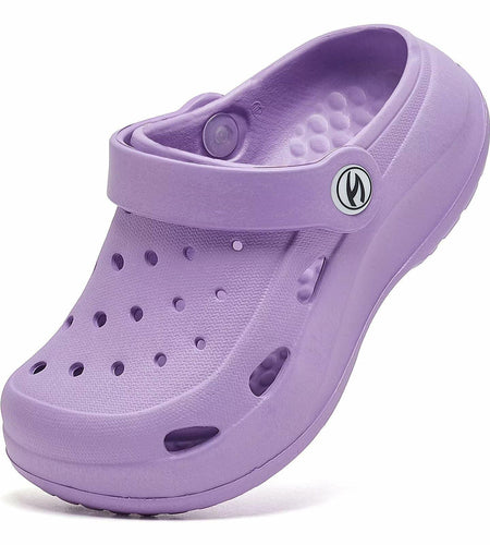 WOUEOI Toddler Garden Shoes Cartoon Slides Sandals Clogs Light Purple Size 8