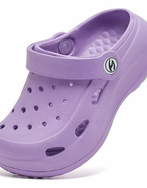 Load image into Gallery viewer, WOUEOI Toddler Garden Shoes Cartoon Slides Sandals Clogs Light Purple Size 8

