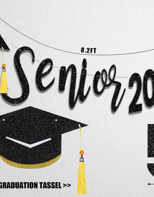 Load image into Gallery viewer, Oudain Glitter Senior 2025 Graduation Cap Banner Congrats Grad Blue

