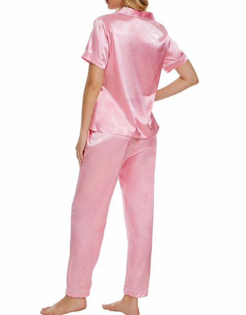 Load image into Gallery viewer, Women's Plus Size Pajama Set Short &amp; Long Sleeve Top with Pants Size M Pink
