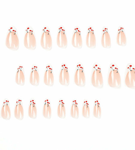 24 Pcs Light Green Press On Nails Short Square Flower Designs Acrylic