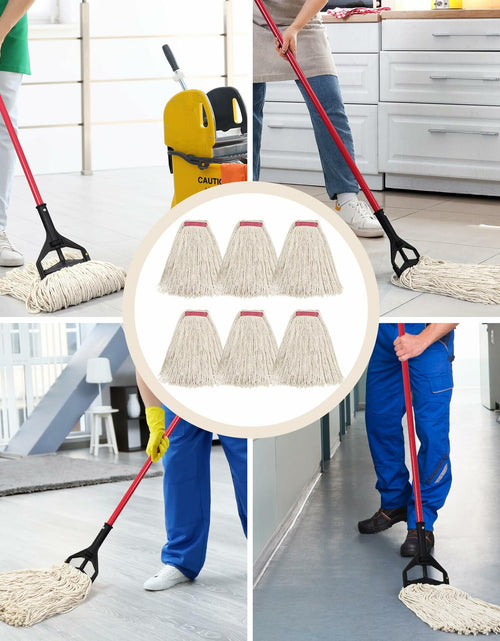 Load image into Gallery viewer, Matthew Cleaning 20oz Cotton Floor Mop Refill 6Pack White Heavy Duty
