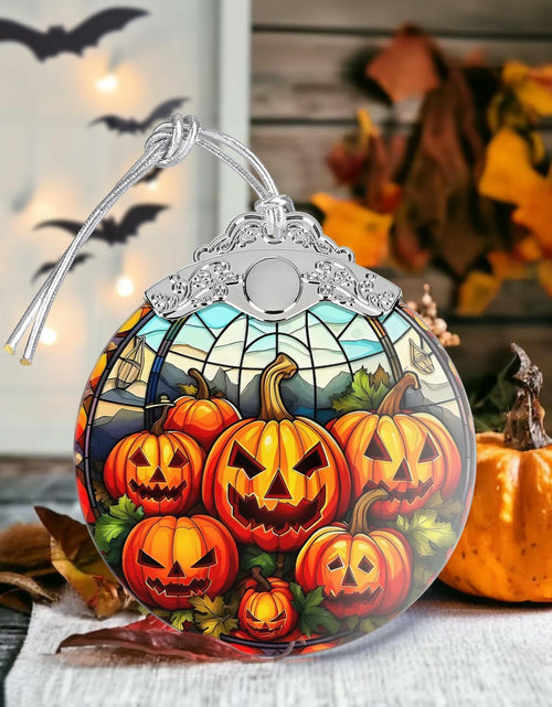 Load image into Gallery viewer, Pumpkin Family Stained Glass Christmas Ornament Holiday Decoration
