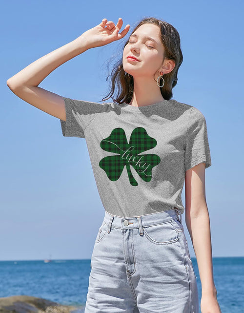 Load image into Gallery viewer, St Pattys Day Shirt Women Lucky Clover Funny St Patrick's Tee Size M
