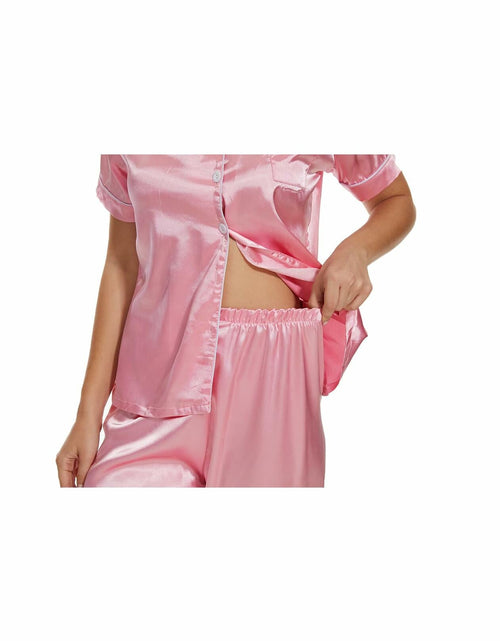 Load image into Gallery viewer, Women's Plus Size Pajama Set Short &amp; Long Sleeve Top with Pants Size M Pink
