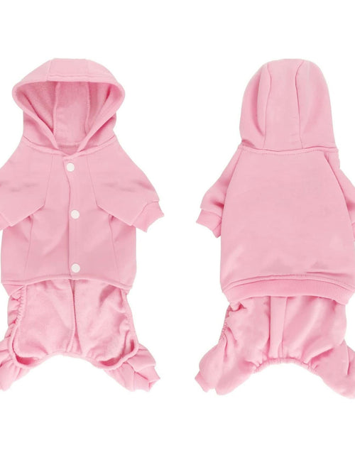 Load image into Gallery viewer, LifeWheel Pet Hoodie Fleece Jumpsuit Winter Warm Cotton Black + Pink Size S M L
