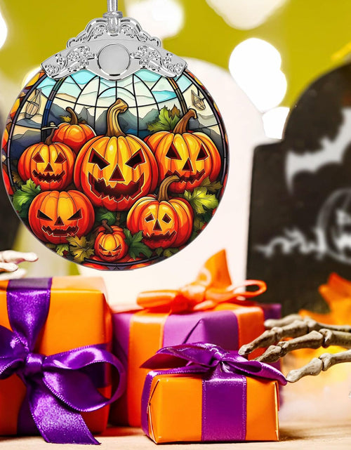 Load image into Gallery viewer, Pumpkin Family Stained Glass Christmas Ornament Holiday Decoration

