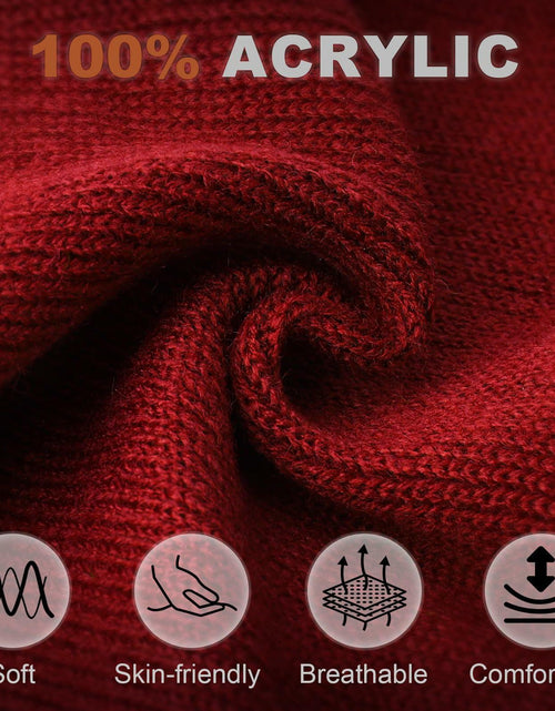 Load image into Gallery viewer, Beanies Cuffed Windproof Warm Knitted Hat Unisex White Size 1
