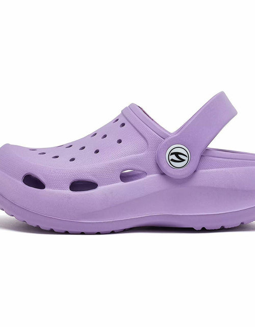 Load image into Gallery viewer, WOUEOI Toddler Garden Shoes Cartoon Slides Sandals Clogs Light Purple Size 8
