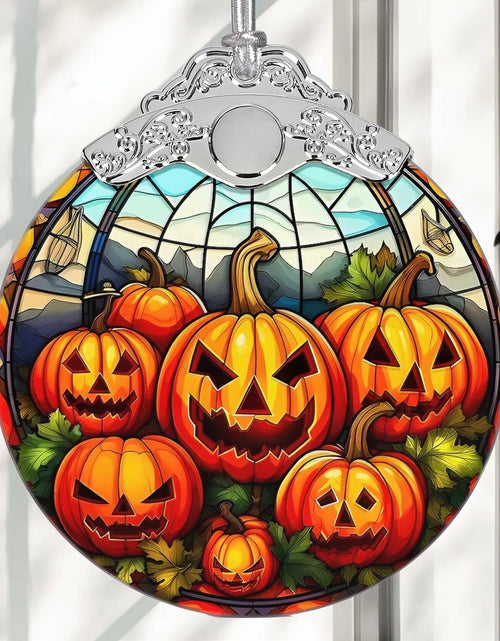 Load image into Gallery viewer, Pumpkin Family Stained Glass Christmas Ornament Holiday Decoration
