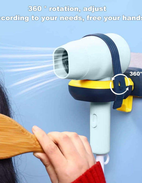 Load image into Gallery viewer, RAUWIZX Wall Mounted Hair Dryer Rack Adjustable 360° Rotating Holder
