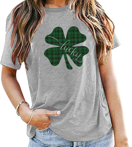 St Pattys Day Shirt Women Lucky Clover Funny St Patrick's Tee Size M