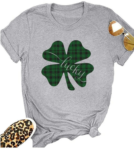St Pattys Day Shirt Women Lucky Clover Funny St Patrick's Tee Size M