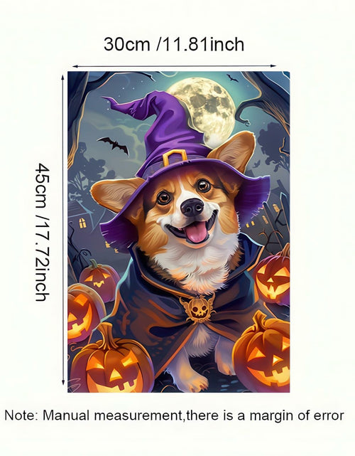 Load image into Gallery viewer, Happy Halloween Garden Flag Witch Hat Corgi Polyester 12x18 Inch Double Sided
