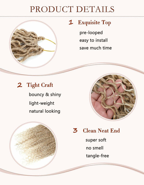 Load image into Gallery viewer, Goddess Locs Crochet Hair 12 Inch 8 Packs River Faux Locs 27/613# Size 12in

