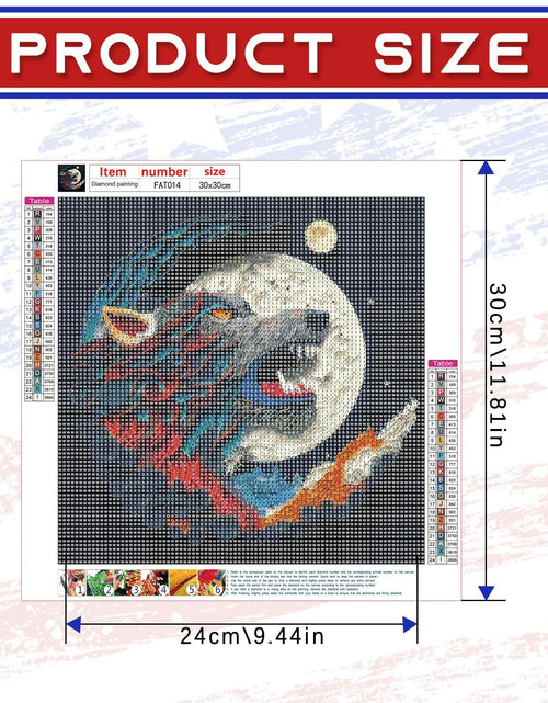 Load image into Gallery viewer, Focart Wolf Diamond Painting Kit 12x12 DIY Round Crystal Rhinestone Art
