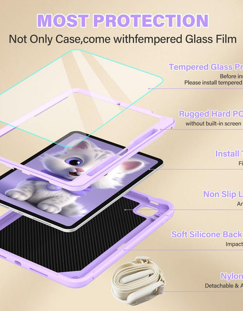 Load image into Gallery viewer, TOMORRY iPad Pro 11 Inch Case 2024 M4 5th Gen Purple with Screen Protector

