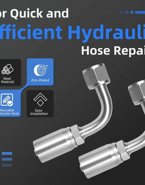 Load image into Gallery viewer, 10 pcs Hydraulic 5/16" Hose x 3/4" JIC 37° Female 90° Elbow Fittings
