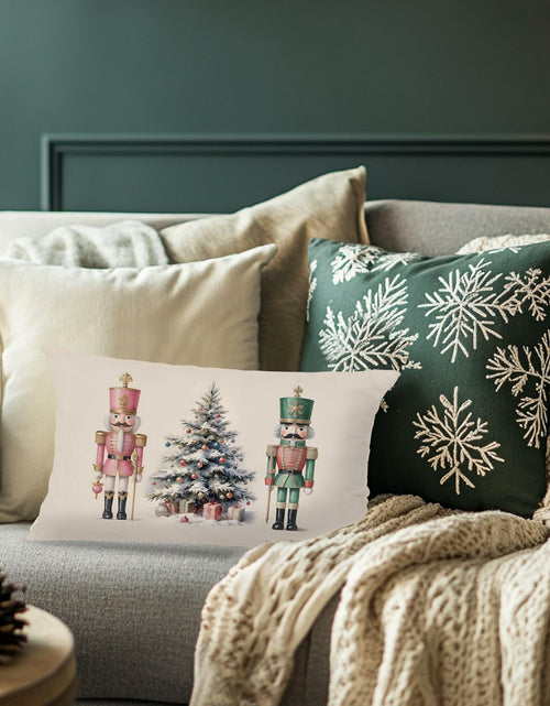 Load image into Gallery viewer, LUKIPOM Christmas Tree Lumbar Pillow Cover 20x12 Green 1 Count
