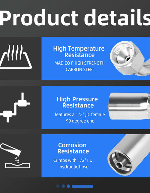 Load image into Gallery viewer, 10 pcs Hydraulic 5/16" Hose x 3/4" JIC 37° Female 90° Elbow Fittings
