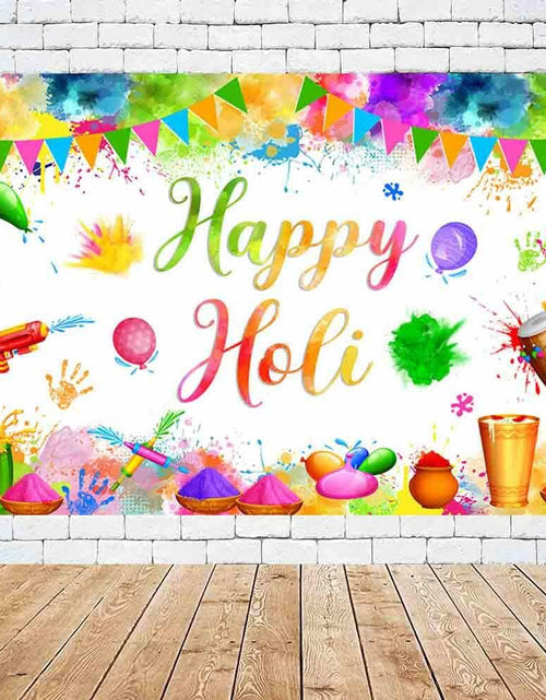 Load image into Gallery viewer, MEHOFOND Happy Holi Backdrop Festival Party Decorations 7x5ft
