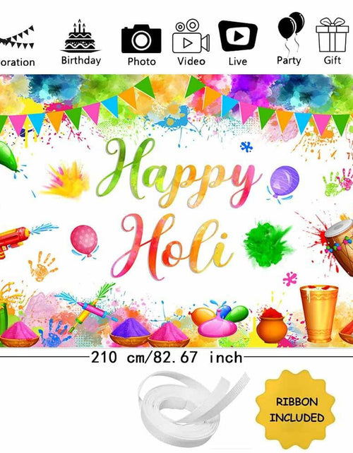 Load image into Gallery viewer, MEHOFOND Happy Holi Backdrop Festival Party Decorations 7x5ft
