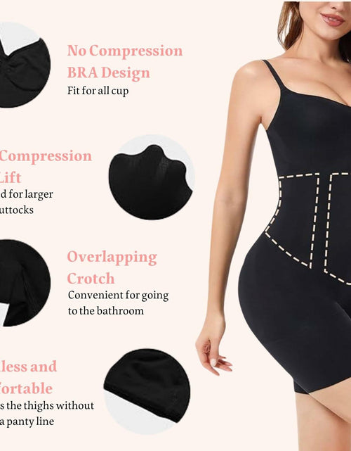 Load image into Gallery viewer, Reatowrol Seamless Tummy Control Bodysuit Body Shaper Black Size S
