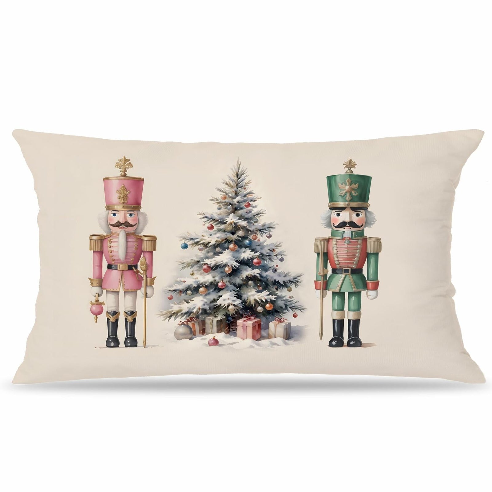 LUKIPOM Christmas Tree Lumbar Pillow Cover 20x12 Green 1 Count