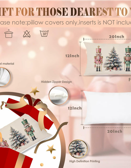 Load image into Gallery viewer, LUKIPOM Christmas Tree Lumbar Pillow Cover 20x12 Green 1 Count

