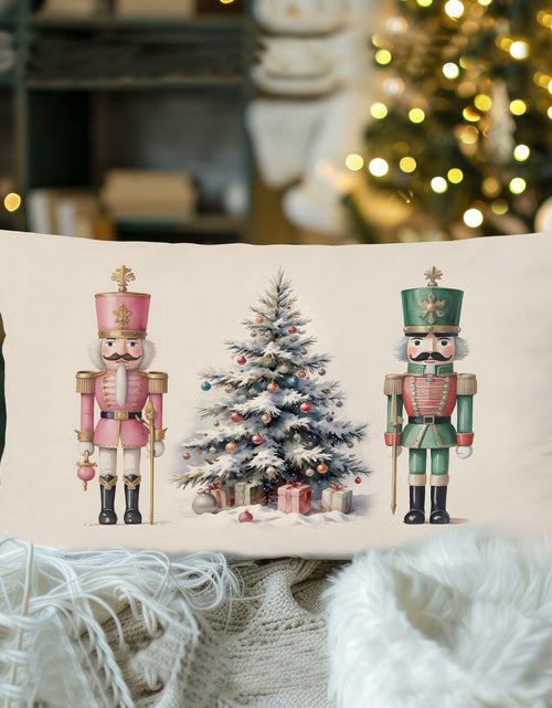 Load image into Gallery viewer, LUKIPOM Christmas Tree Lumbar Pillow Cover 20x12 Green 1 Count
