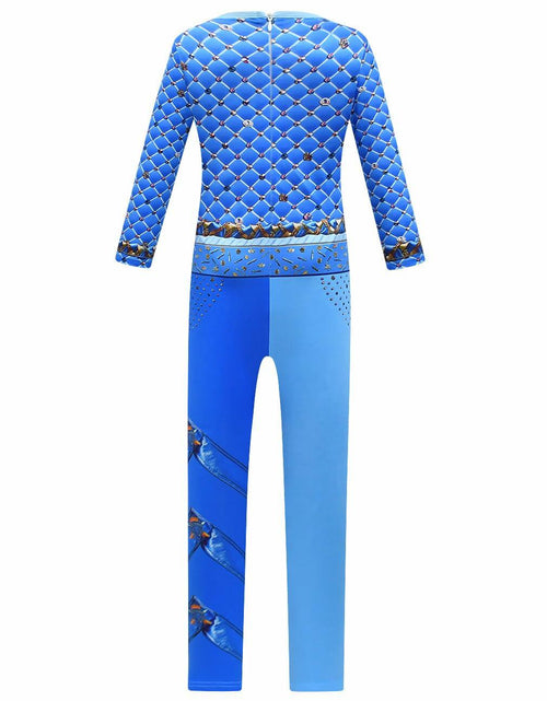 Load image into Gallery viewer, laughZuaia Girl Jumpsuit Princess Bodysuit with Glove Blue Size 5-6

