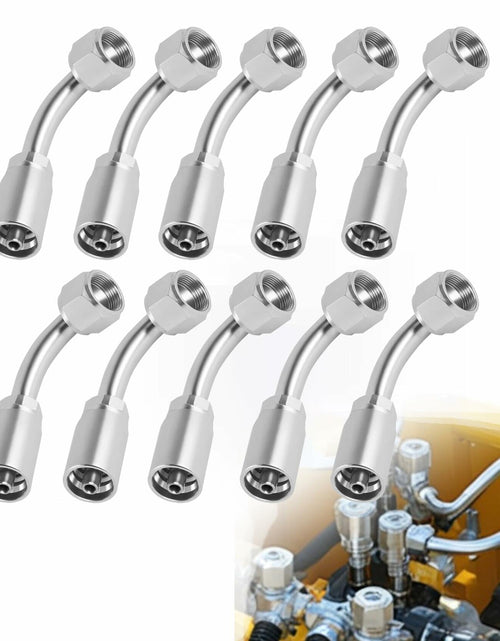 Load image into Gallery viewer, 10 pcs Hydraulic 5/16" Hose x 3/4" JIC 37° Female 90° Elbow Fittings
