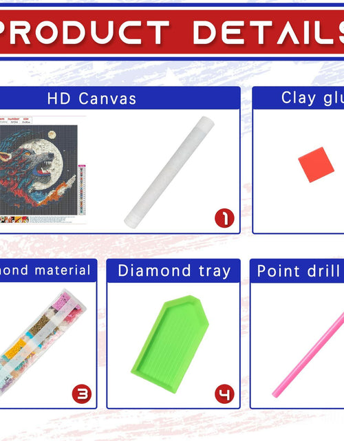 Load image into Gallery viewer, Focart Wolf Diamond Painting Kit 12x12 DIY Round Crystal Rhinestone Art
